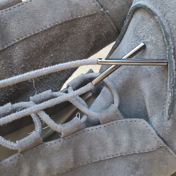 Calvin Klein Heeled Suede Lace-Up Ankle Boots - Picture 5 of 8